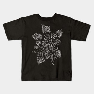 Dark and Gritty Hibiscus Flower Kids T-Shirt